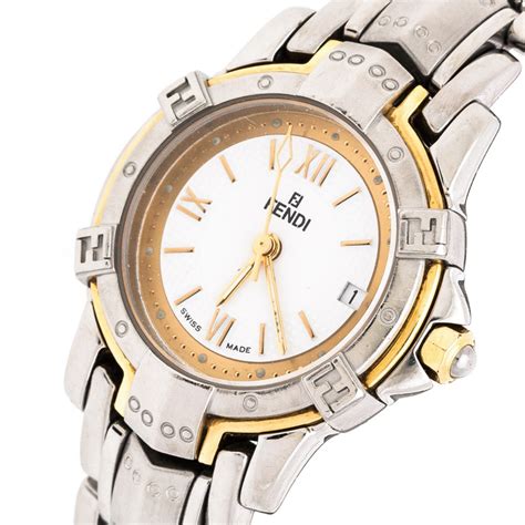 fendi orologi stainless steel two-tone wristwatch|Fendi orologi watch price.